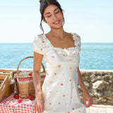 Strawberry Series Silk Short Nightdress
