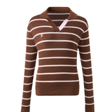 CloudKnit Striped Silk-Cotton Polo Top