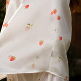 Strawberry Collection Kids' Strawberry Silk Puff Sleeve Short Set