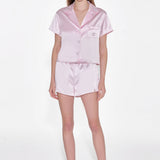 Pastel Pink Summer Silk Pyjama Set