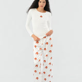 Maria Farrar Series Croissant Embroidered Crystal Long-Sleeve Knit