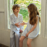 Cruise Collection Kids' Striped Silk Long Set