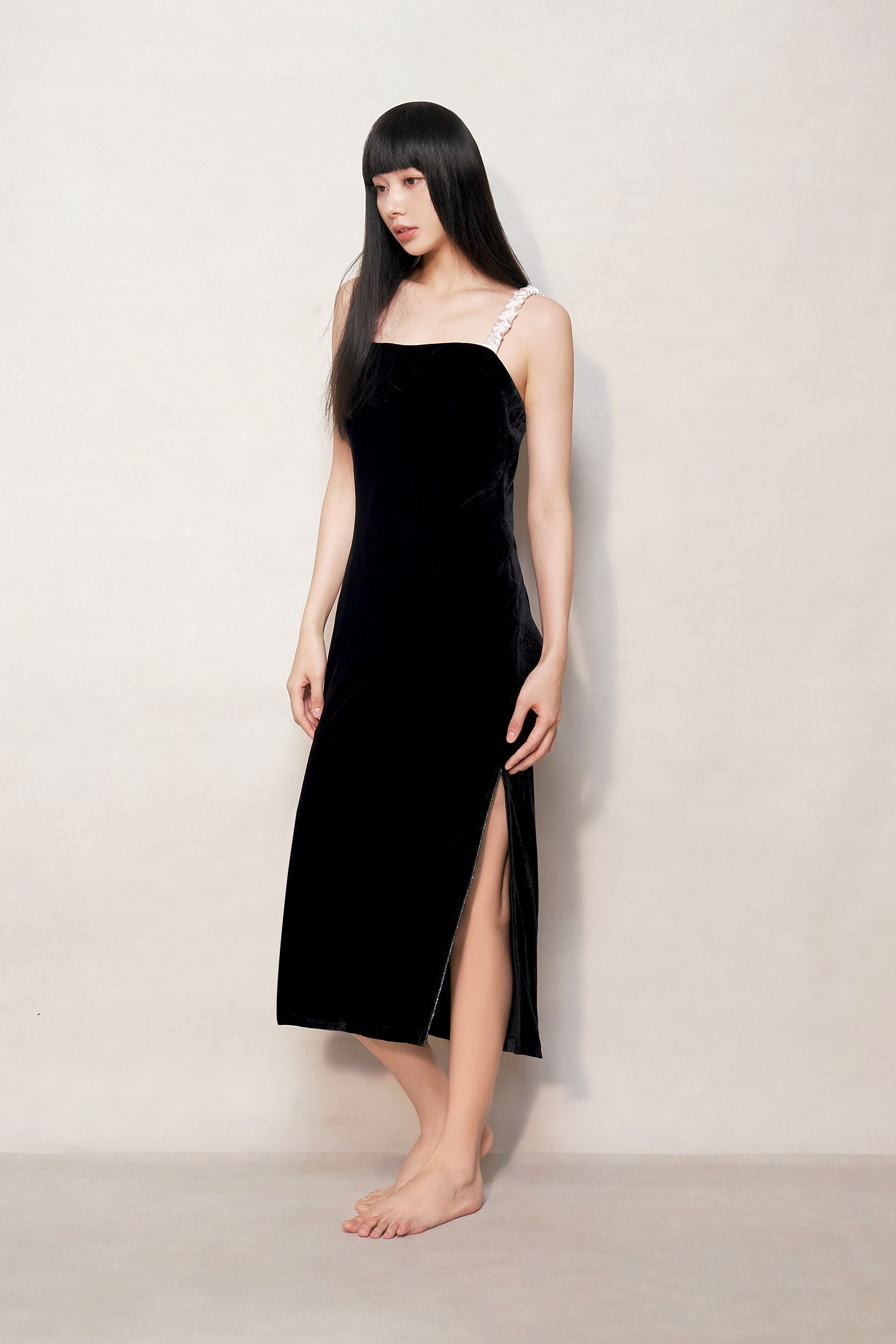 black velvet slip dress X Small