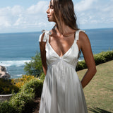 The Purity Series French Bow Long Lounge Gown