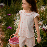 Strawberry Collection Kids' Strawberry Knit Flutter Sleeve Shorts Set