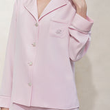Pastel Pink Silk Pyjama Set