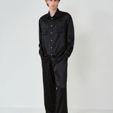 Black Rhinestone Men's Pyjama Shirt