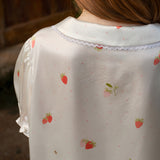 Strawberry Collection Kids' Strawberry Silk Puff Sleeve Short Set