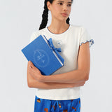 Maria Farrar Crystal Logo Knit Short-Sleeve Shirt