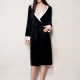Black Velvet Silk Robe