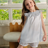 Cruise Collection Kids' Striped Silk Smocked Dress and Shorts Set