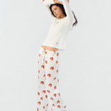 Maria Farrar Series Croissant Embroidered Crystal Long-Sleeve Knit