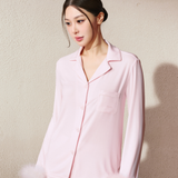 NUDE Modal-Silk Pyjama Set with Detachable Feather Trim