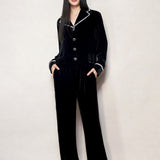 Black Lace Velvet Pyjama Trousers