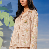 Silky Miracle x Hello Kitty Hawaii Vacation Series Leopard Print Long Sleeve Pyjama Set