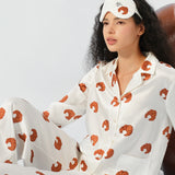 Maria Farrar Series Silk Croissant Eye Mask with Swarovski Crystals