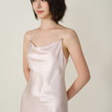 Swing Neck Crystal Silk Nightgown