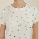 Short Sleeve Round Neck Blue Rose Collection