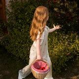 Strawberry Collection Kids' Strawberry Silk Puff Sleeve Short Set