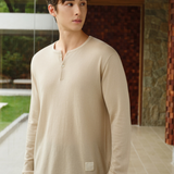 Cloudknit Men's Henley-Neck Silk-Cashmere Top