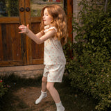 Strawberry Collection Kids' Strawberry Knit Flutter Sleeve Shorts Set