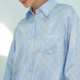 Blue Check Silk Shirt