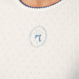 Maria Farrar Crystal Logo Knit Short-Sleeve Shirt