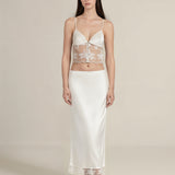 Pearl Series Silk Camisole with Lace Trim