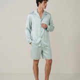 MIRACLE Collection Men's Silk Long-Sleeve Shorts Set