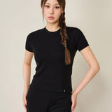 CloudKnit Dot Jacquard Silk-Cashmere Knit Short Sleeve