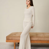 CloudKnit Dot Jacquard Silk-Cashmere Knit Long Sleeve