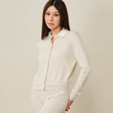 CloudKnit Dot Jacquard Silk-Cashmere Knit Cardigan