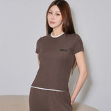 NUDE Silk-Blend Layered Short Sleeve Top