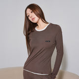 NUDE Silk-Blend Layered Long Sleeve Top