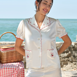 Strawberry Series Silk Short Embroidered Set