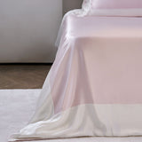 Blossom Pink and Pearl White Silk Bed Set