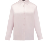 Sakura Pink Shell Button Silk Pyjama Shirt
