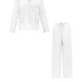 Pearl White Shell Silk Pyjamas Set