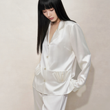 Pearl White Shell Silk Pyjamas Set