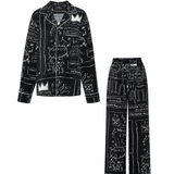 SILKY MIRACLE X BASQUIAT “Beat Bop” Print Silk Pyjama Set