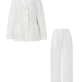White Crinkled Silk Pyjama Set