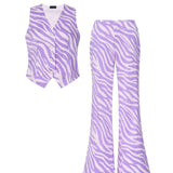 Zebra Print Crystal Purple Pyjama Set