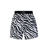 Zebra Print Velvet Boxer Shorts