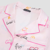 Crush Love Print Pink Pyjama Set