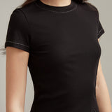 Swarovski Black Silk Blend T-Shirt