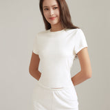White Silk Blend T-Shirt