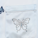 Butterfly Print Short Sleeve Silk Pyjama Set