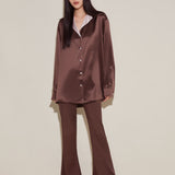 Chocolate Brown Silk Pyjama Set