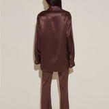 Chocolate Brown Silk Pyjama Set