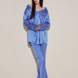 Cobalt Blue Silk Pyjama Set